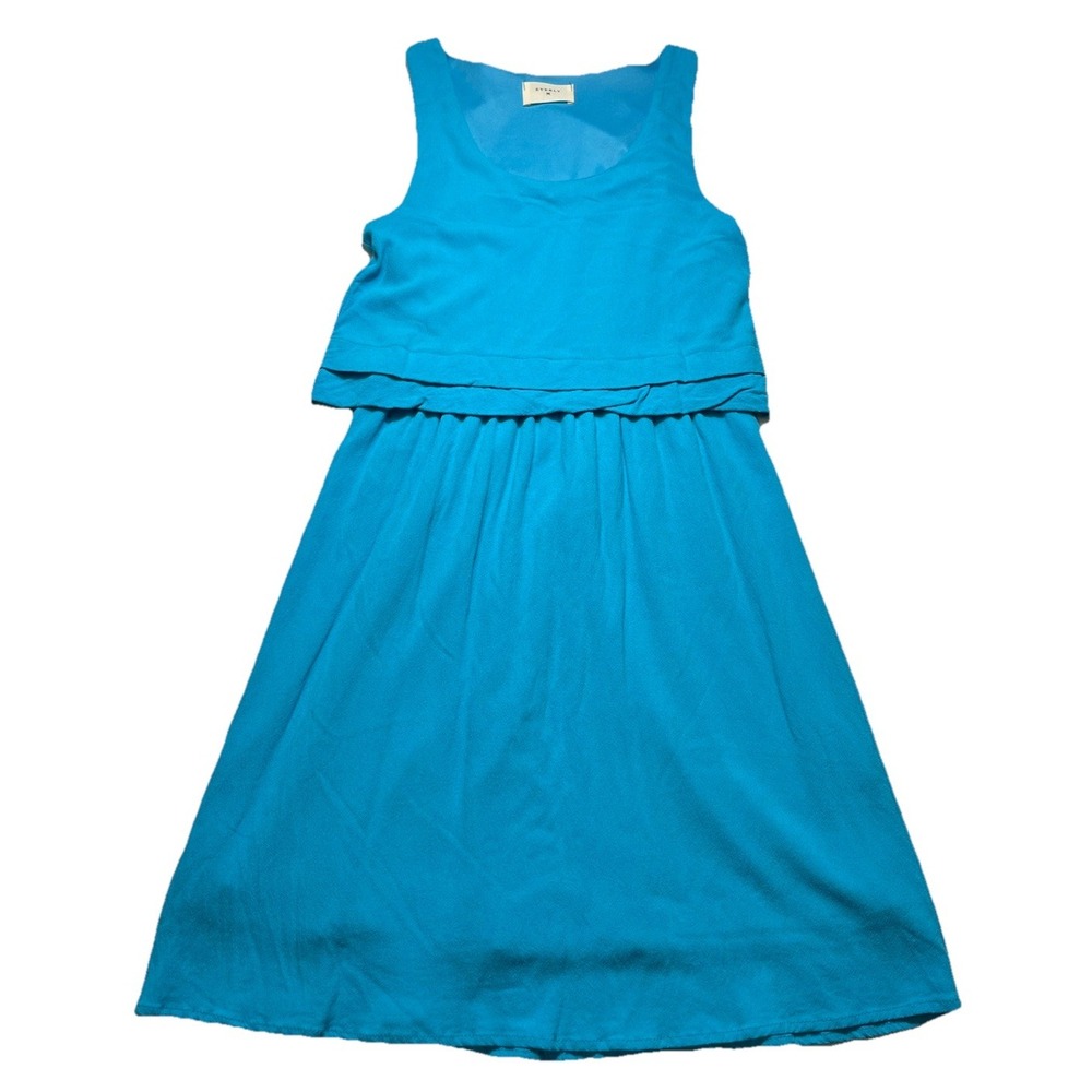 Everly Fit Flare Blue Teal Sleeveless‎ Skater Casual Summer Wedding Guest Small